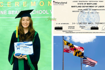 HỌC VIÊN JASMINE VIỆT NAM ĐẬU NAIL LICENSE TẠI MARYLAND