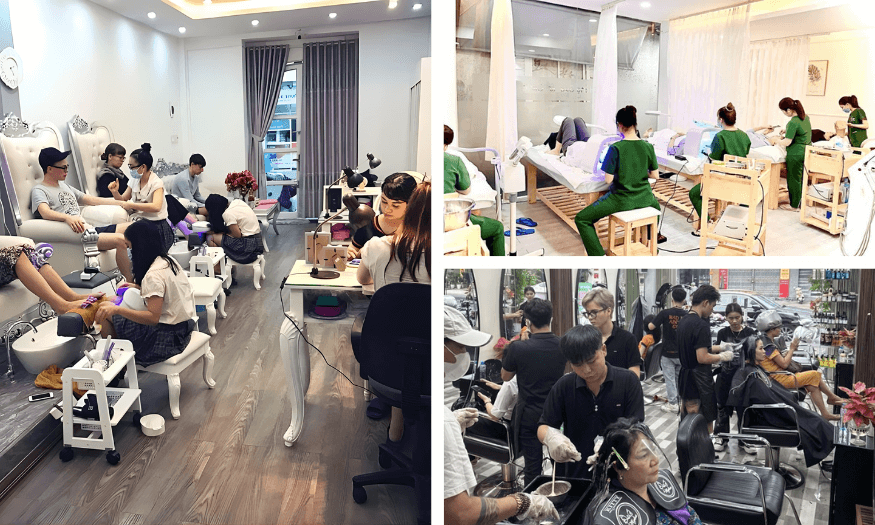 hoc nghề ở tiệm