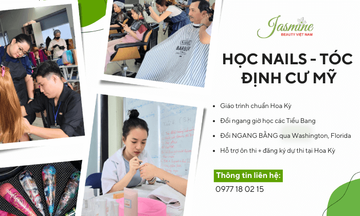 học nails tóc định cư mỹ