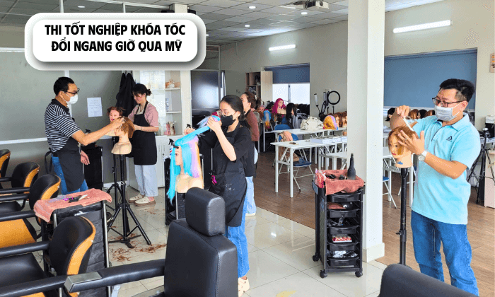 thi tốt nghiệp khóa tóc mỹ